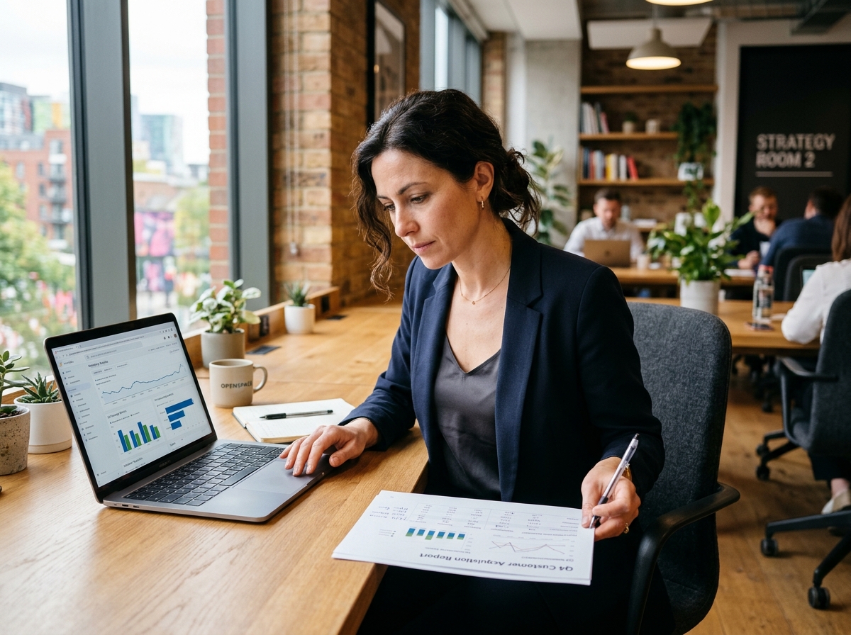 Business owner looking at marketing reports and wondering where the customers are